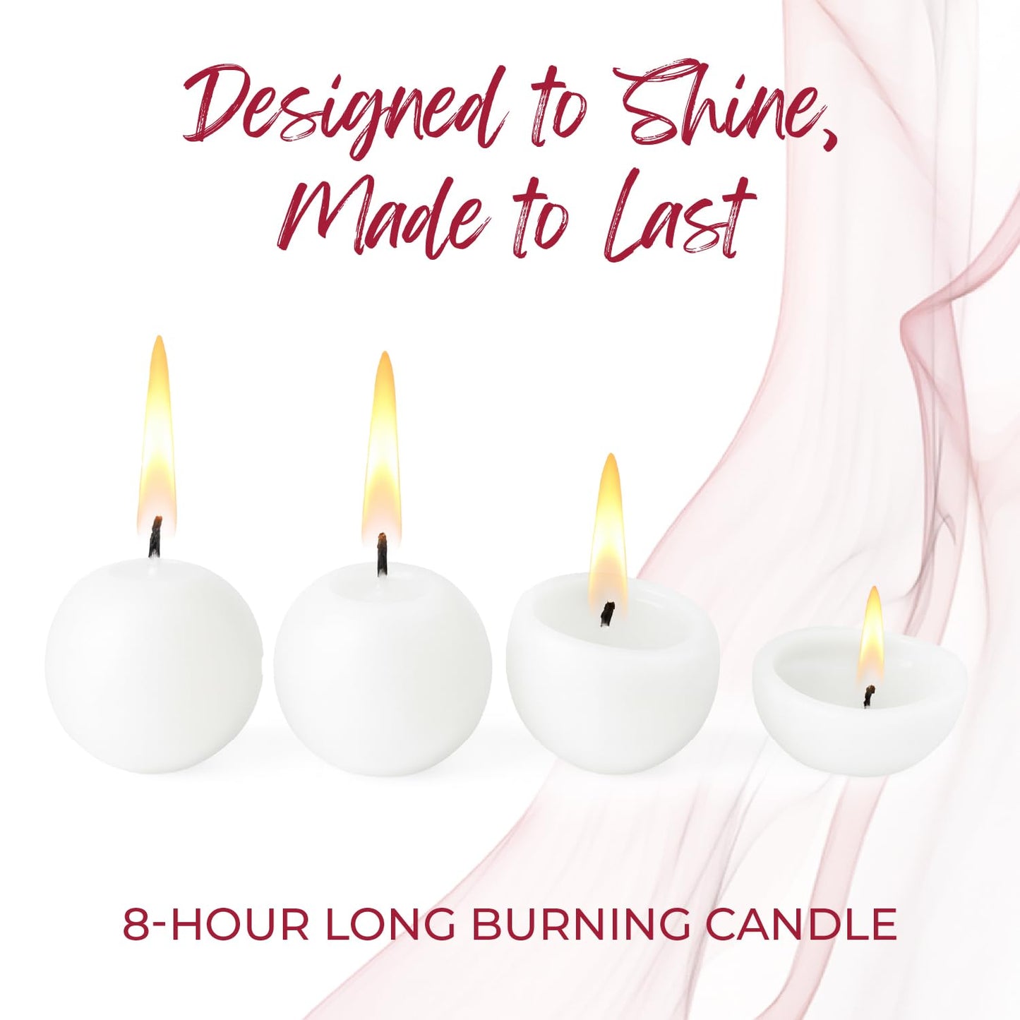 Biedermann & Sons White Round Candles (Set of 4), Unscented Dripless Balls, 2.5" Spheres, 8 Hour Burn, for Dinner Tables and Special Occasions