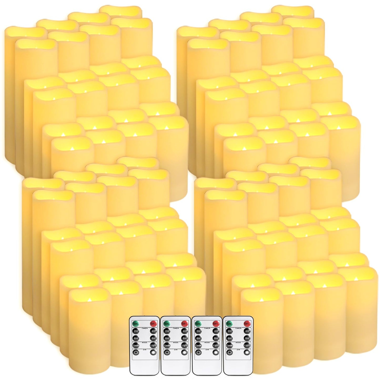 Wfmolcand 96-Pack LED Flameless Candles with Remote Control - Perfect for Home, Parties, and Special Occasions - Create a Magical Ambiance Effortlessly(Three Sizes)