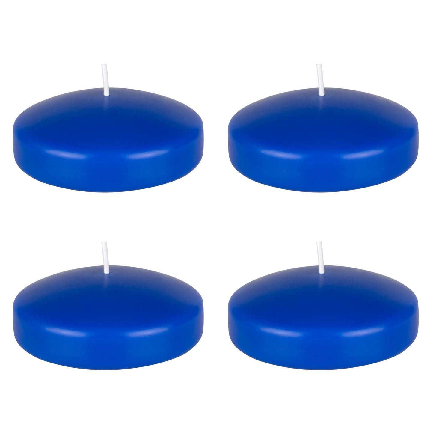 Mega Candles 4 pcs Unscented Dark Blue Floating Candles, Hand Poured Wax Candle 3 Inch Diameter, Home Décor, Wedding Receptions, Baby Showers, Birthdays, Centerpieces, Celebrations, Meditations, Spas