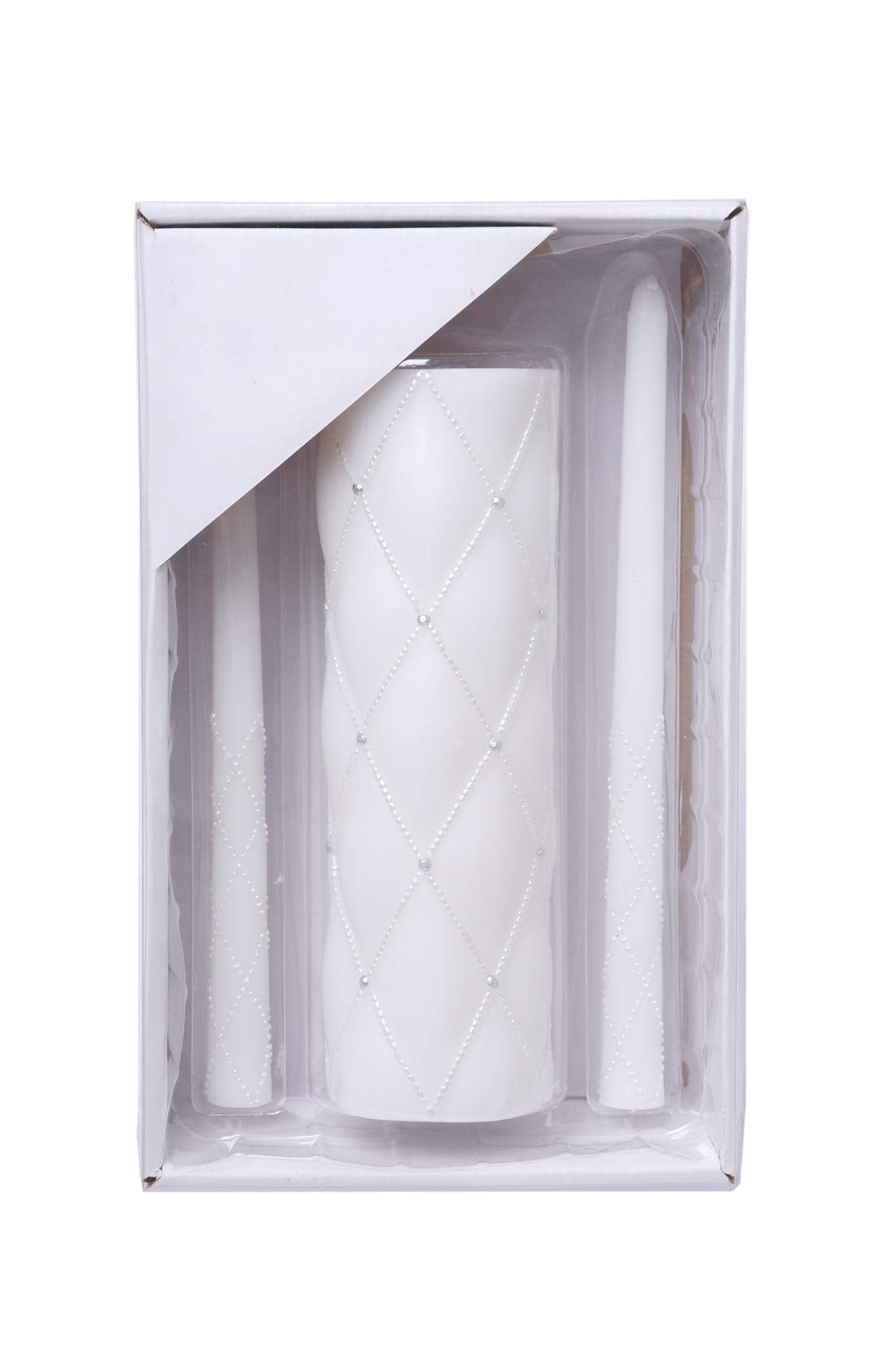 Hosley 11.5" High White Wedding Unity Candle Set. Great for Weddings Party Special Events and Emergency Lighting Reiki Spa Meditation. W5