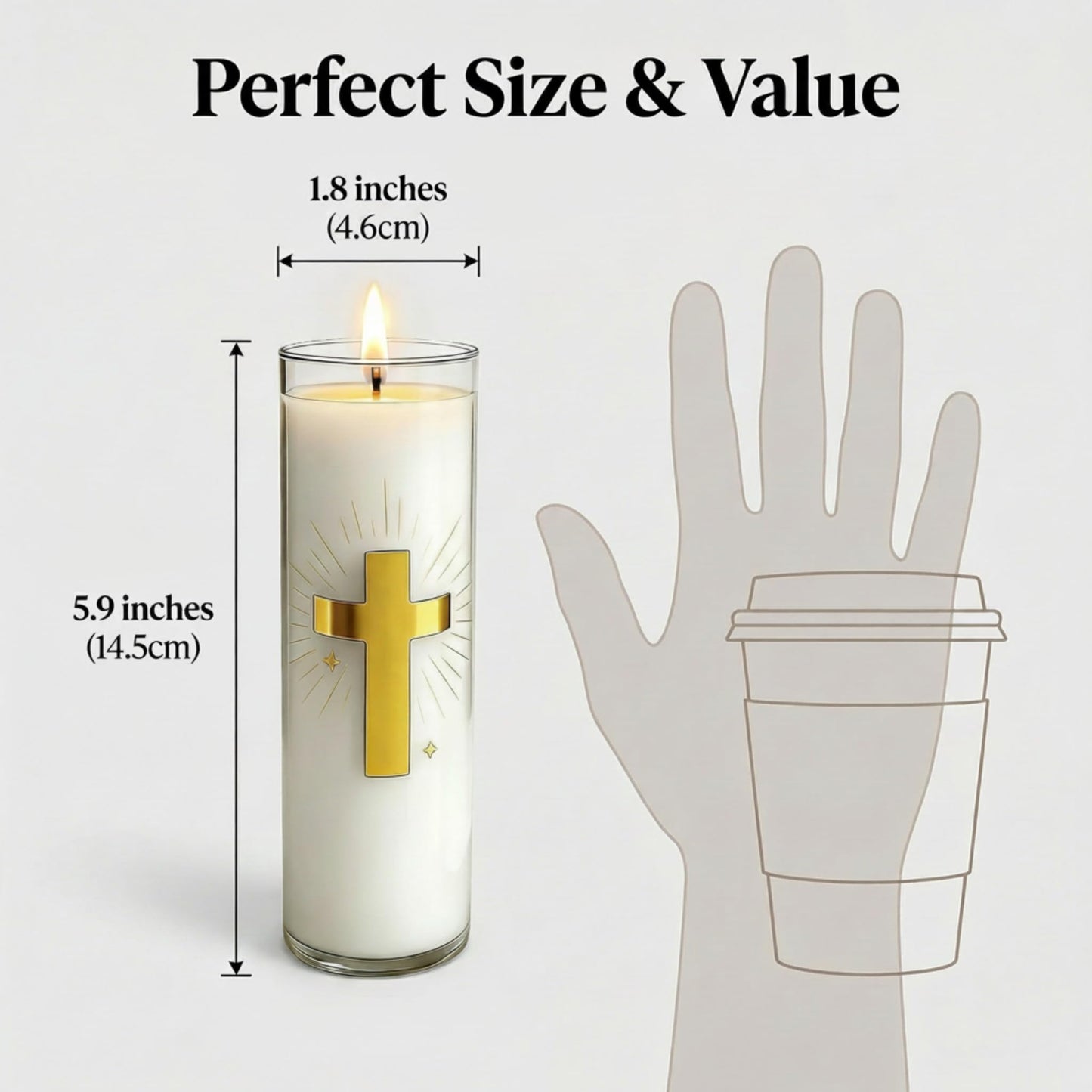 CysEdge White Beeswax Candle – 2 Pack, 160-Hour, Blessed for Church, Wedding, Prayer & Home – Christian Gift for Women