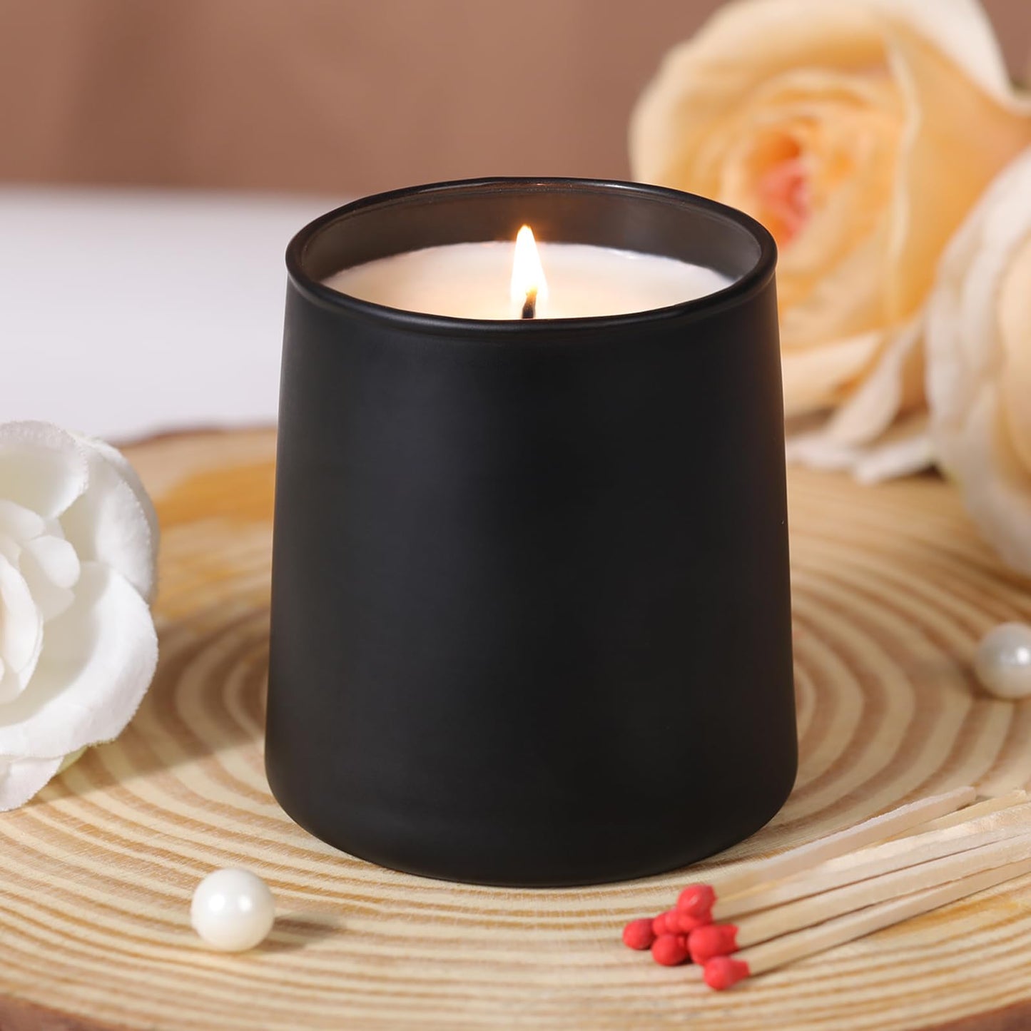DARJEN 12 Pack Matte Black Candle Jars for Making Candles- 9 OZ Empty Glass Candle Making Jars with Making Kits, Candle Making Supplies Candle Containers for Home DIY & GIFS