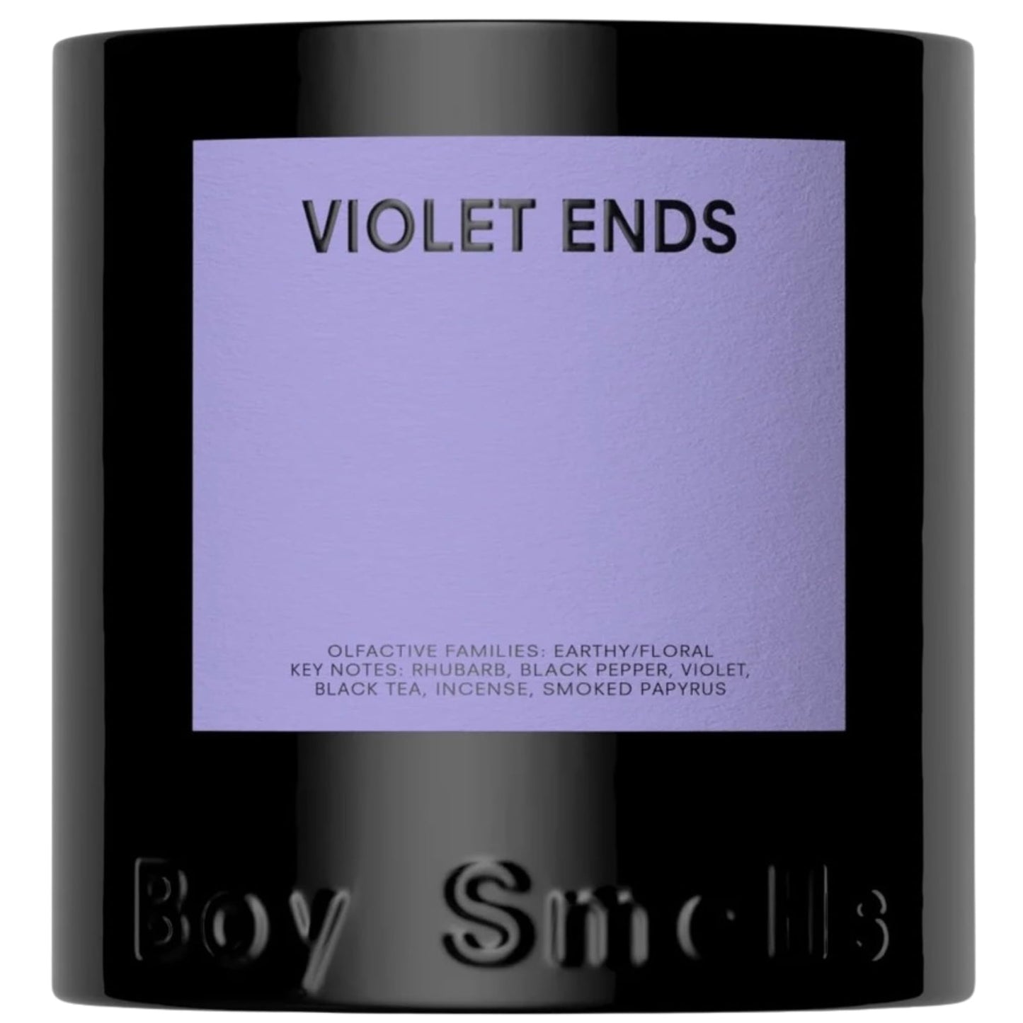 Boy Smells Violet Ends Candle - 8.5 oz - Aromatic Candle for Home with Rhubarb, Violet and Smoked Papyrus - Up to 50-Hour Burn - Cotton Wick