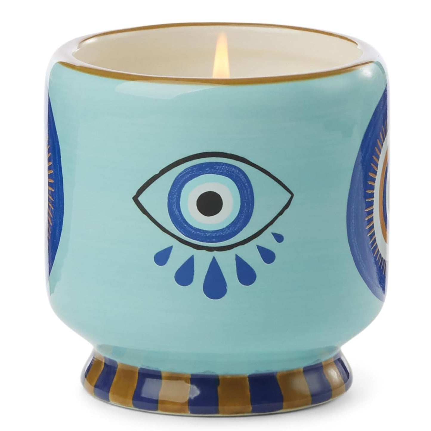 Paddywax Scented Candles Dopo Hand-Painted Ceramic Luxury Artisan Candle, 8-Ounce, Eye - Incense & Smoke