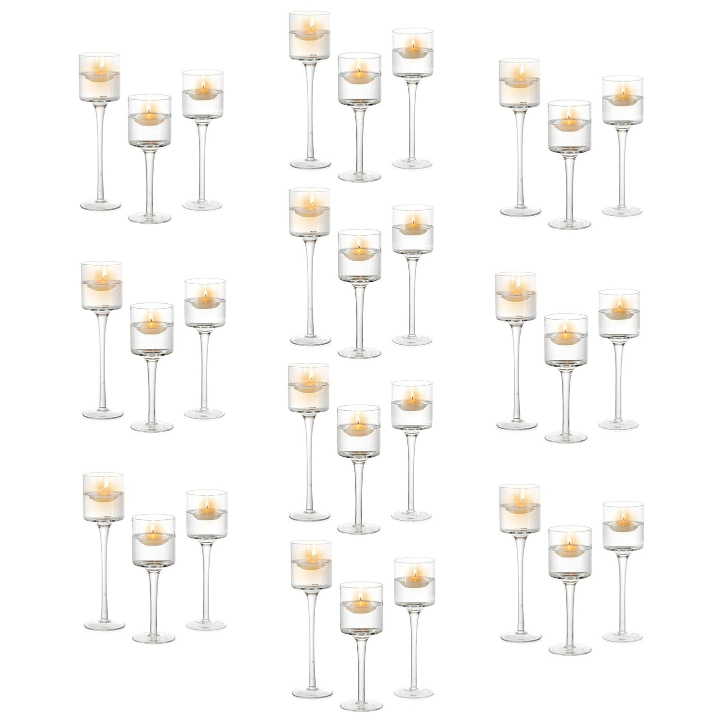 Tea Light Holder Votive Centerpieces - Glass Candle Holders Bulk for Wedding Table Centerpiece, Fit Floating Candle for Wedding Reception Decor, Home Decorations 30 PCS