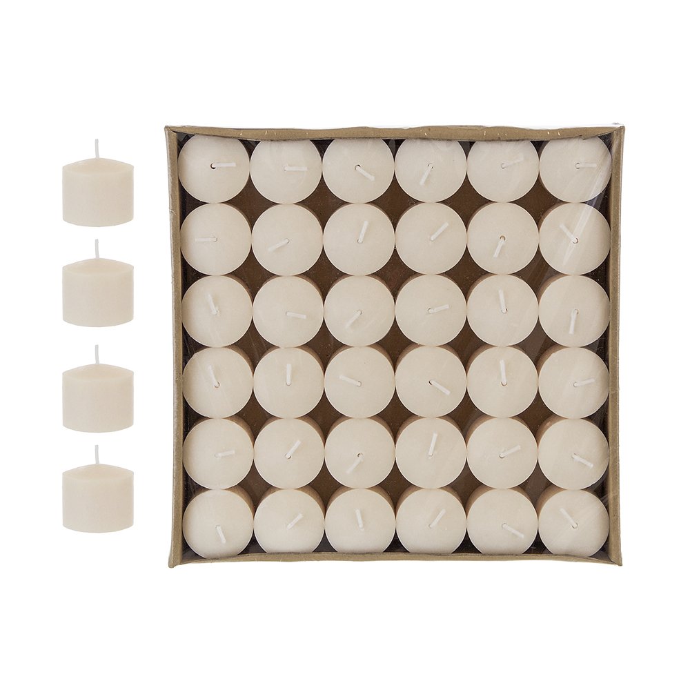 Mega Candles 72 pcs Unscented Ivory Votive Candles, Pressed Wax Candle 10 Hours 1.5 Inch x 1.38 Inch, Home Décor, Wedding Receptions, Occasions, Events, Festivities, Meditations, Religious, Prayers