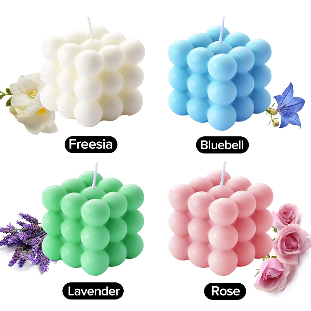 aokala Scented Bubble Cube Candles, Candles for Home Decor Scented, 5.4 oz Soy Wax Aromatherapy Candle, Aesthetic Room Cute Danish Pastel Large Decorative Shaped Gifts - Lavender(Green)