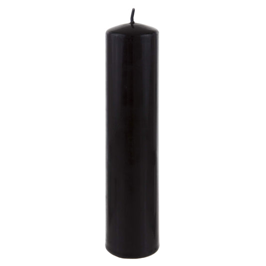 Mega Candles 1 pc Unscented Dome Top Black Pillar Candles, Pressed Premium Wax Candle 2 Inch x 9 Inch, Home Décor, Weddings, Parties, Festivities, Occasions, Florists, Events, Prayers, Memorials