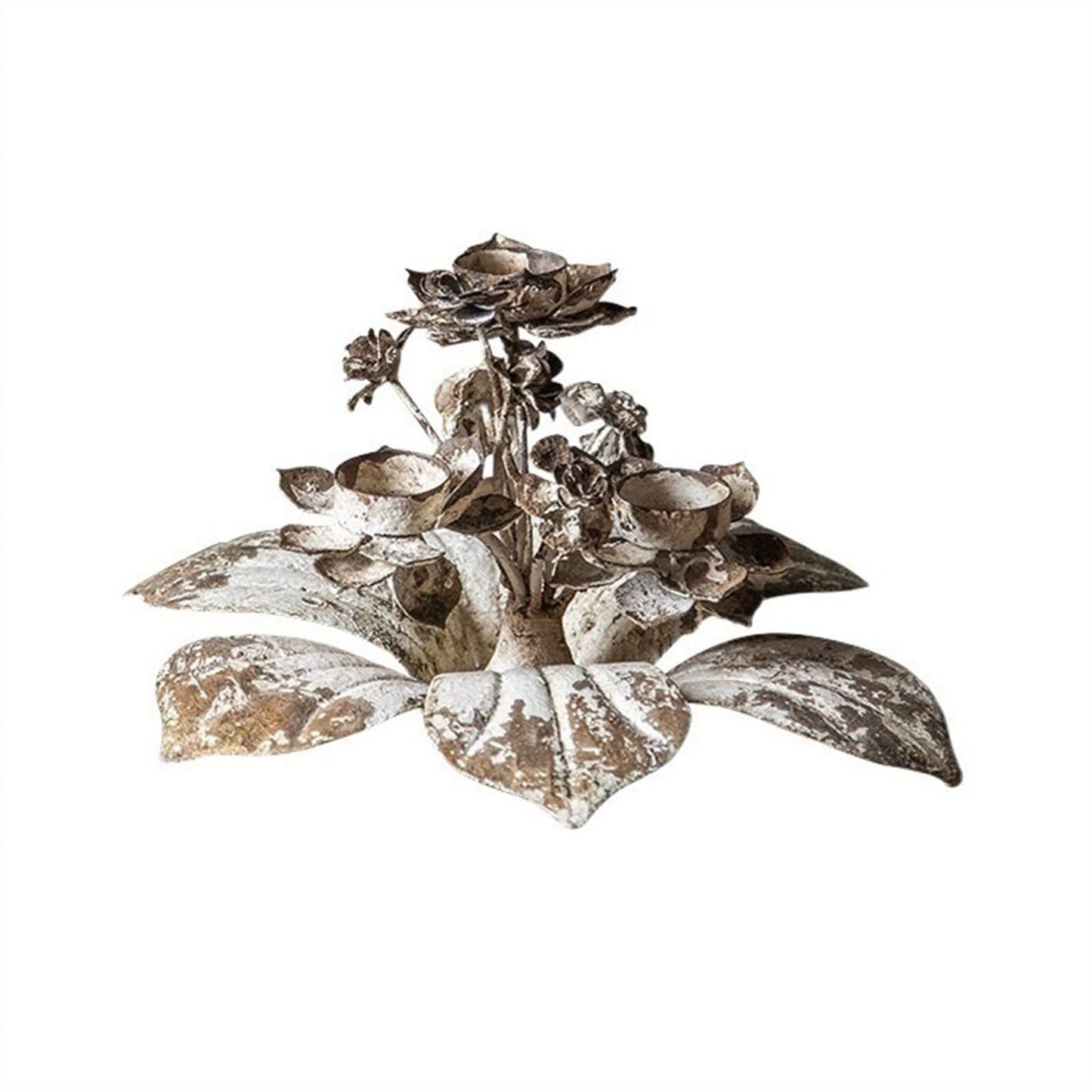 cfycfy987 Candelabra European Style Retro Flower Candlestick Iron Old Table Decoration Wedding Party Decoration Shooting Props Candle Sticks Holder