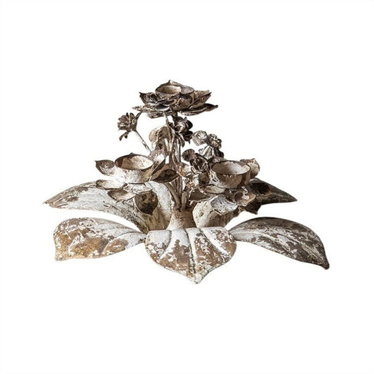 cfycfy987 Candelabra European Style Retro Flower Candlestick Iron Old Table Decoration Wedding Party Decoration Shooting Props Candle Sticks Holder