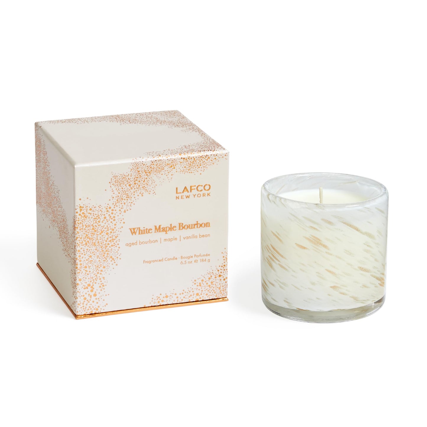 LAFCO New York Holiday Classic Candle, White Maple Bourbon - 6.5 oz - 50-Hour Burn Time - Reusable, Hand Blown Glass Vessel - Made in the USA