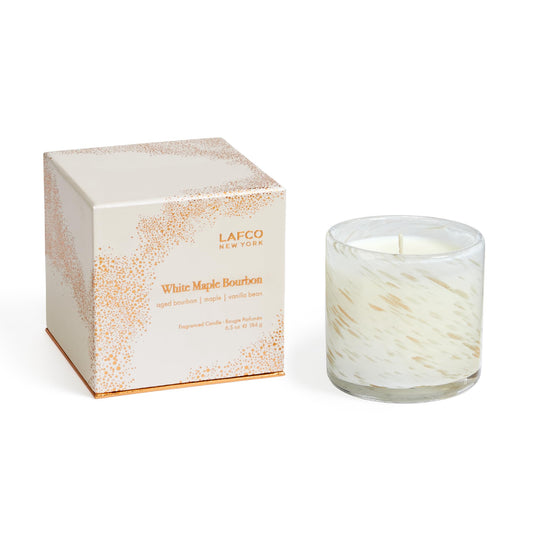 LAFCO New York Holiday Classic Candle, White Maple Bourbon - 6.5 oz - 50-Hour Burn Time - Reusable, Hand Blown Glass Vessel - Made in the USA