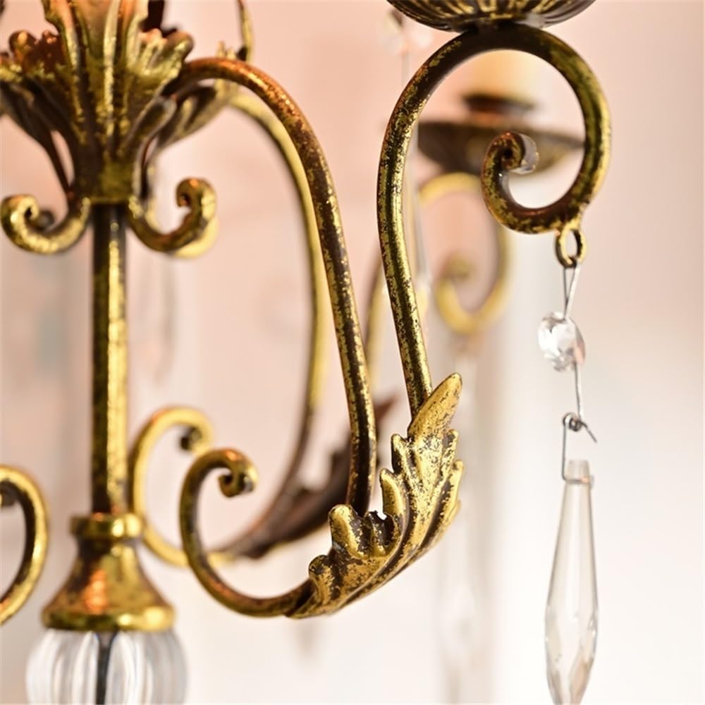 cfycfy987 Candelabra Country Romantic Iron Crystal Candelabra Candlestick Ornaments Home Fashion Candle Holder Decoration Candle Sticks Holder