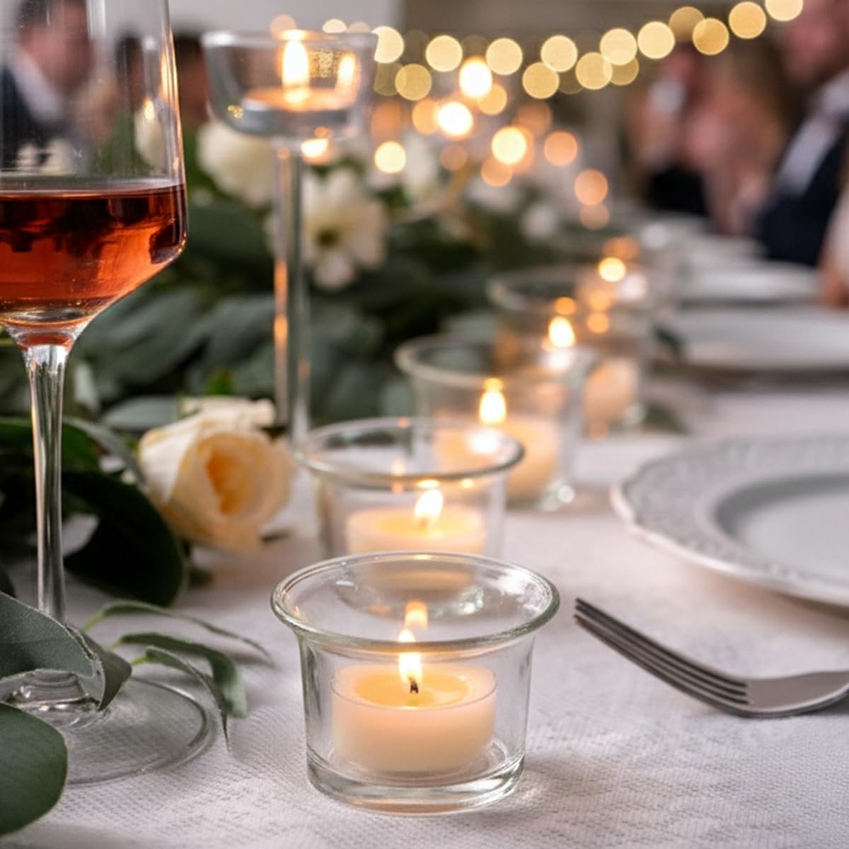 Letine 72-Pack Clear Glass Tealight Candle Holders - Thick Sturdy Votive/Tealight Holders Bulk for Wedding, Party, Home Decor | Perfect Replacement for Wall Sconces, Candelabras & Fireplace Screens