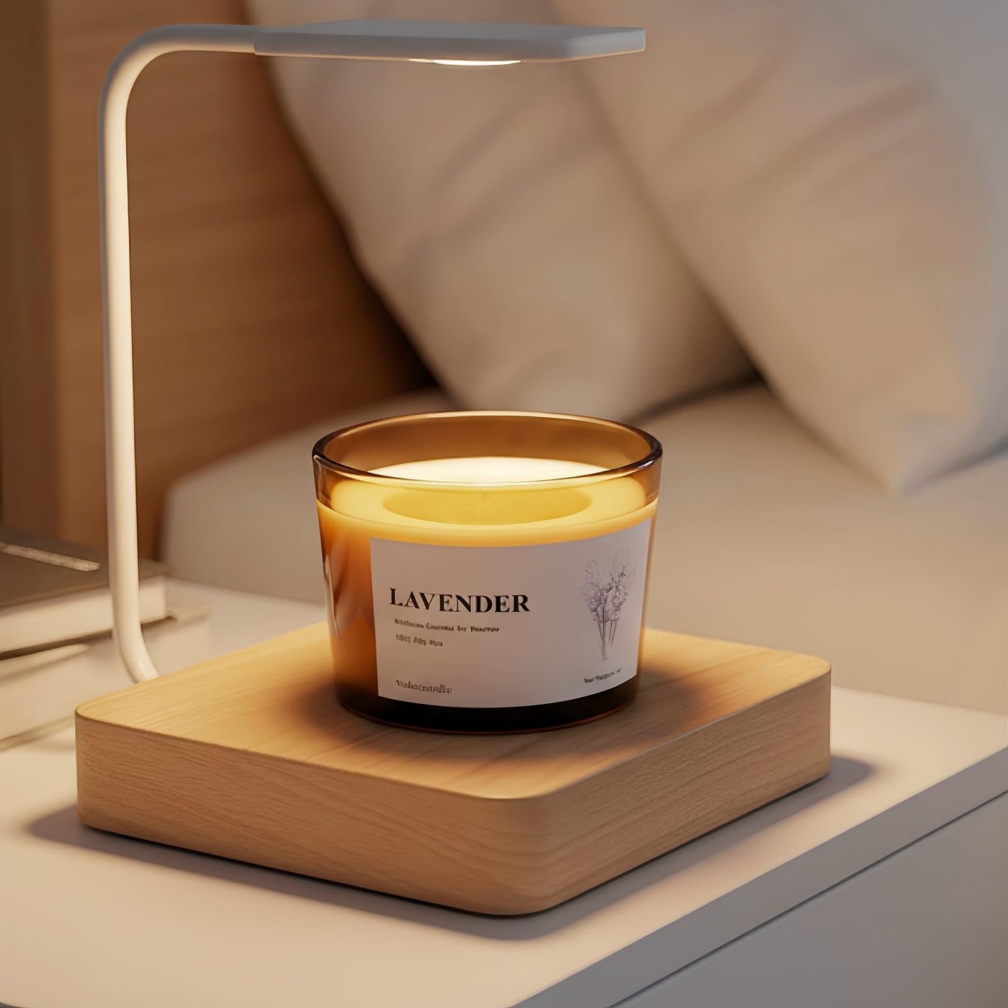 VOHO Lavender Wickless Candles for Candle Warmer Lamp, 9oz Soy Candle with Stirring Spoon & Lid, Wickless Lavender Aroma Ideal for Candle Lamp, Candles Gifts for Women Birthday Christmas Home Aroma