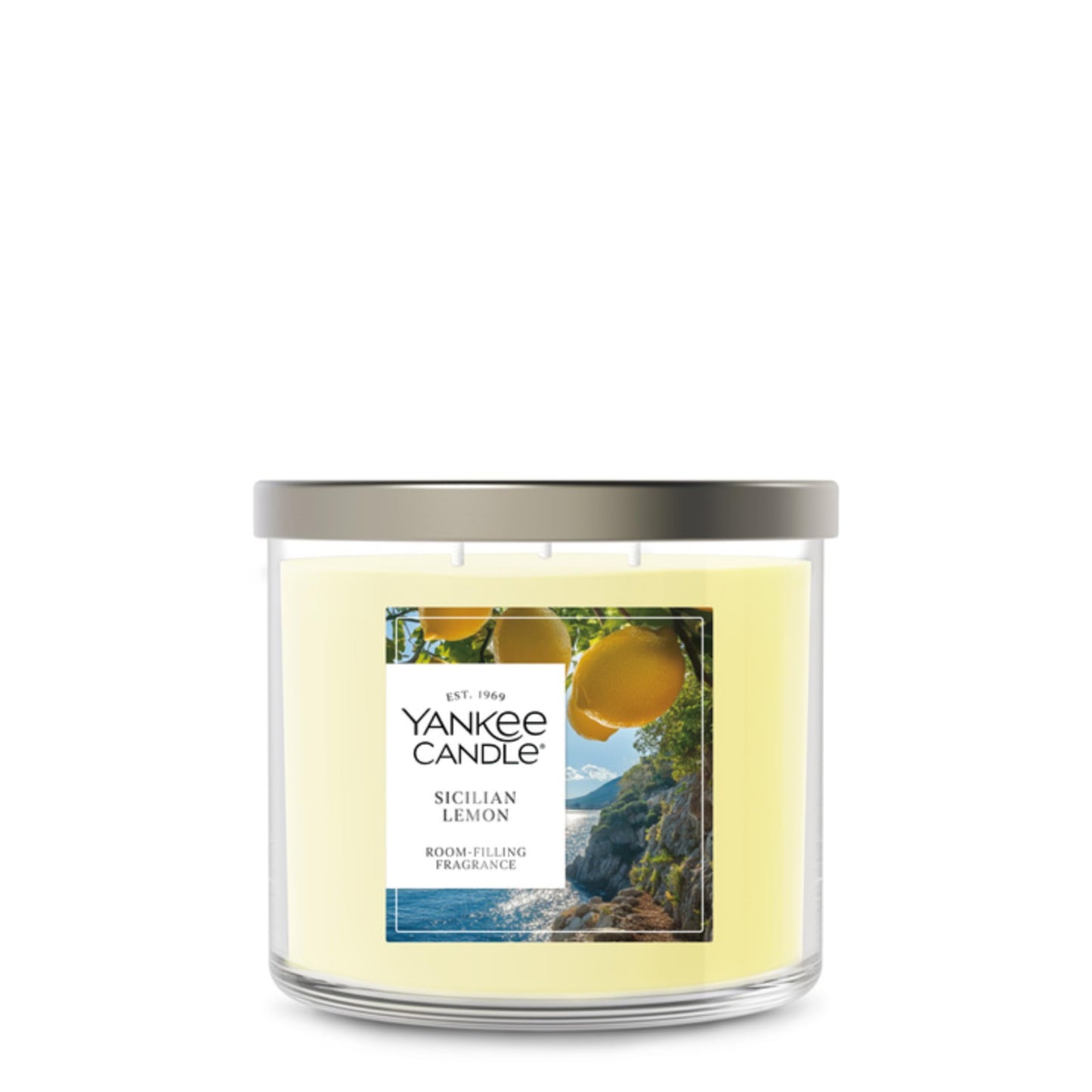 Yankee Candle Sicilian Lemon, Scented Candle, 14.5oz 3-Wick Candle Jar with up to 40 Hours Burn Time