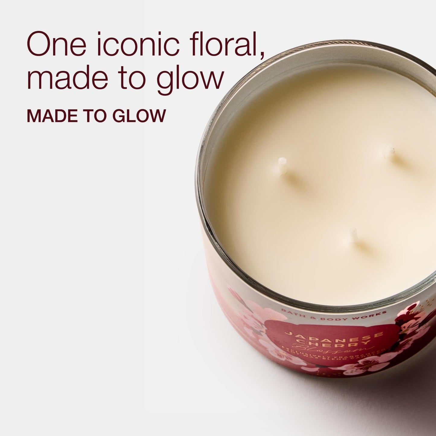 Bath & Body Works Japanese Cherry Blossom 3-Wick Candle - Scented Candle for At-Home Use - Long-Lasting, Room-Filling Fragrance - High Fragrance Oil Concentration - Soy Wax Blend