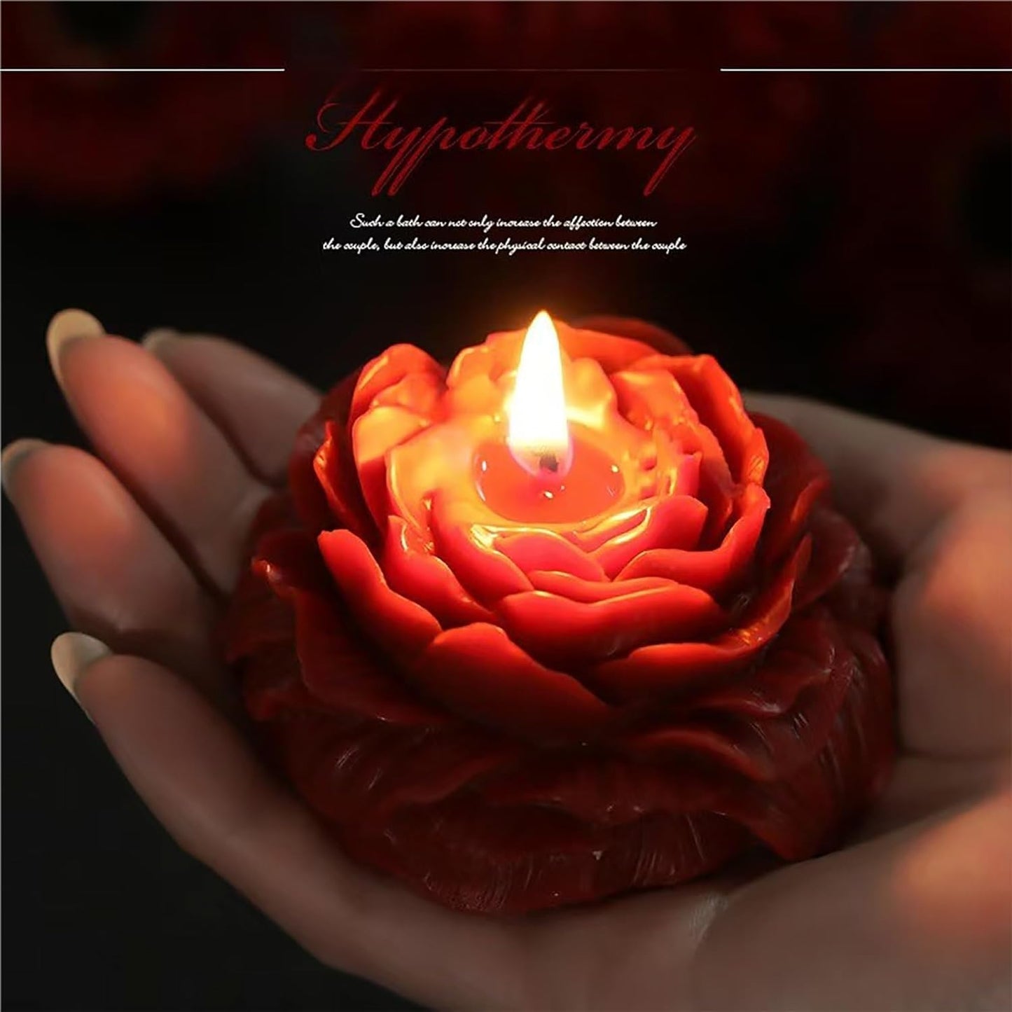 Cooary 4 Pcs Low Temperature Candles Wine Red Red Pink White Peony Flower Shaped Scented Adult Low Heat Body Safe Wax Play
