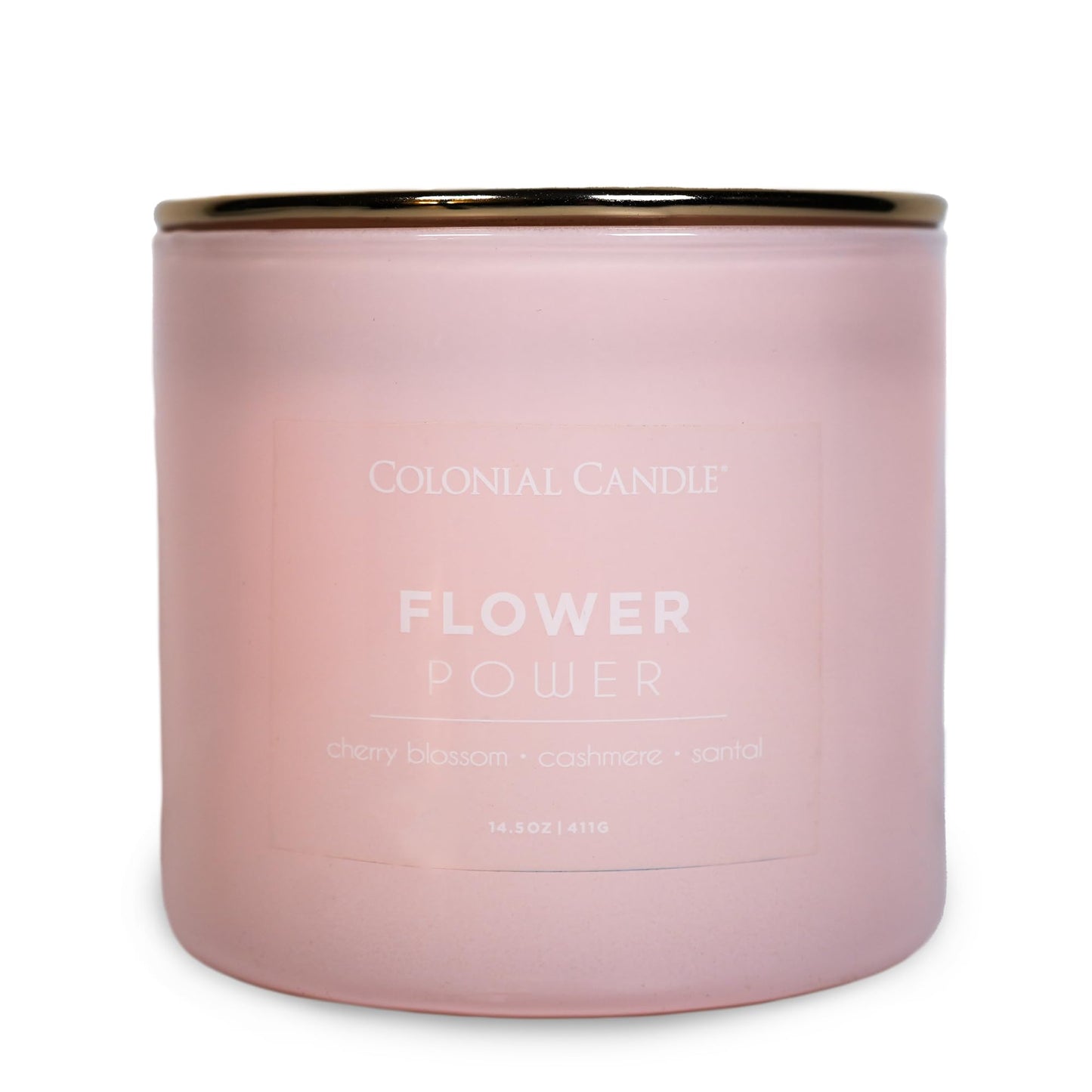 Colonial Candle Flower Power Scented Jar Candle, Pop of Color Collection, 3 Wick, 14.5 oz - Up to 60 Hours Burn