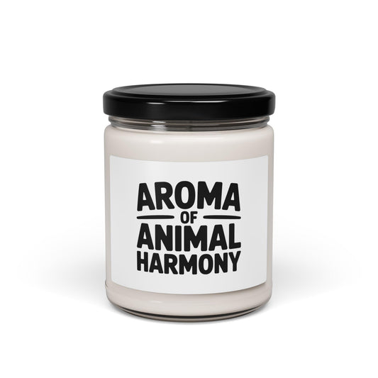 Aroma of Animal Harmony Scented Soy Candle, 9oz Natural Vegan Wax, Cotton Wick, Perfect for Home Decor Gifts