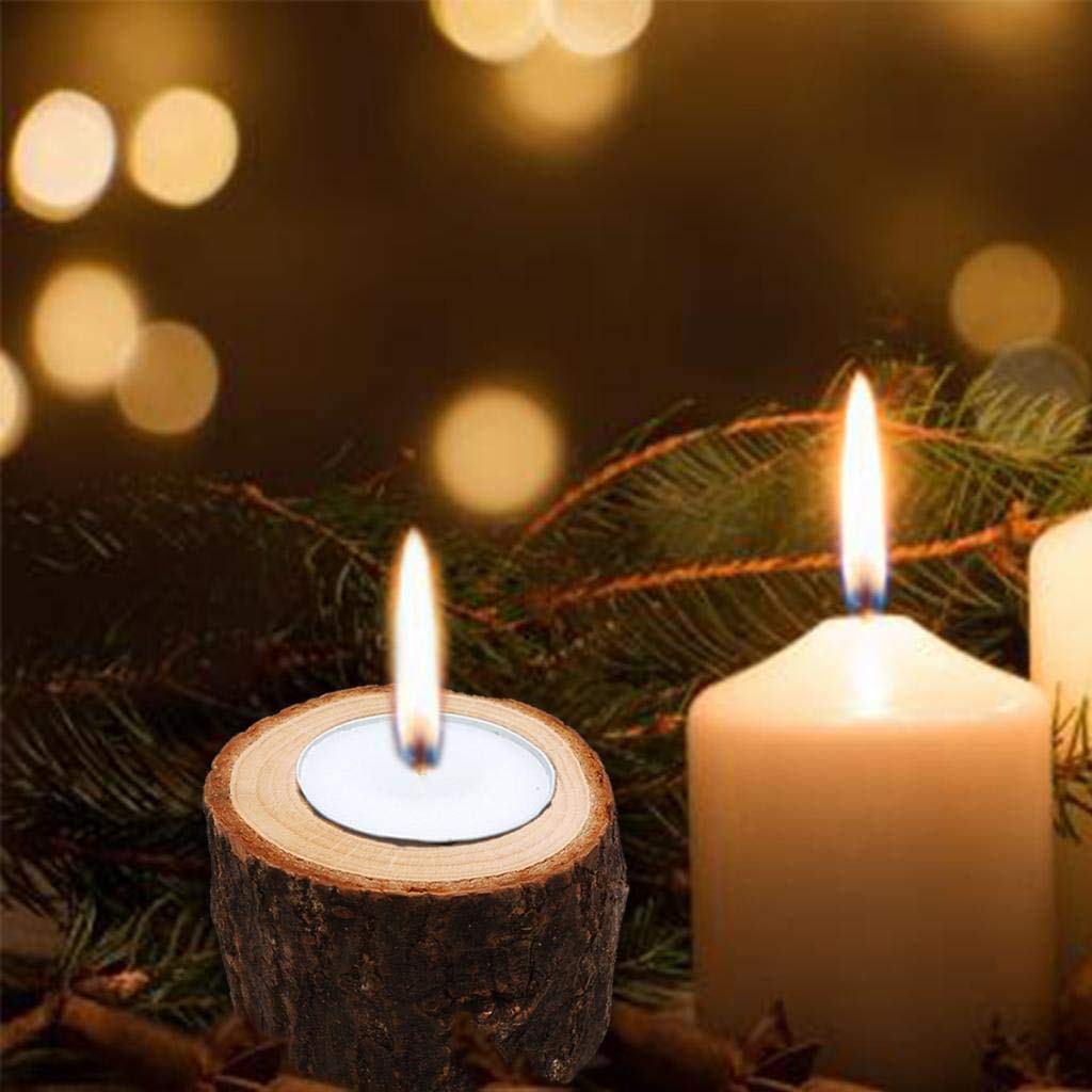 Yikko Tea Light Candle Holders, Personalized Wooden Votive Tealight Holders for Wedding Centerpieces for Table, Halloween |Christmas Party |Valentine's Day |Home Decoration - 12pcs (2.36Wx1.65H)