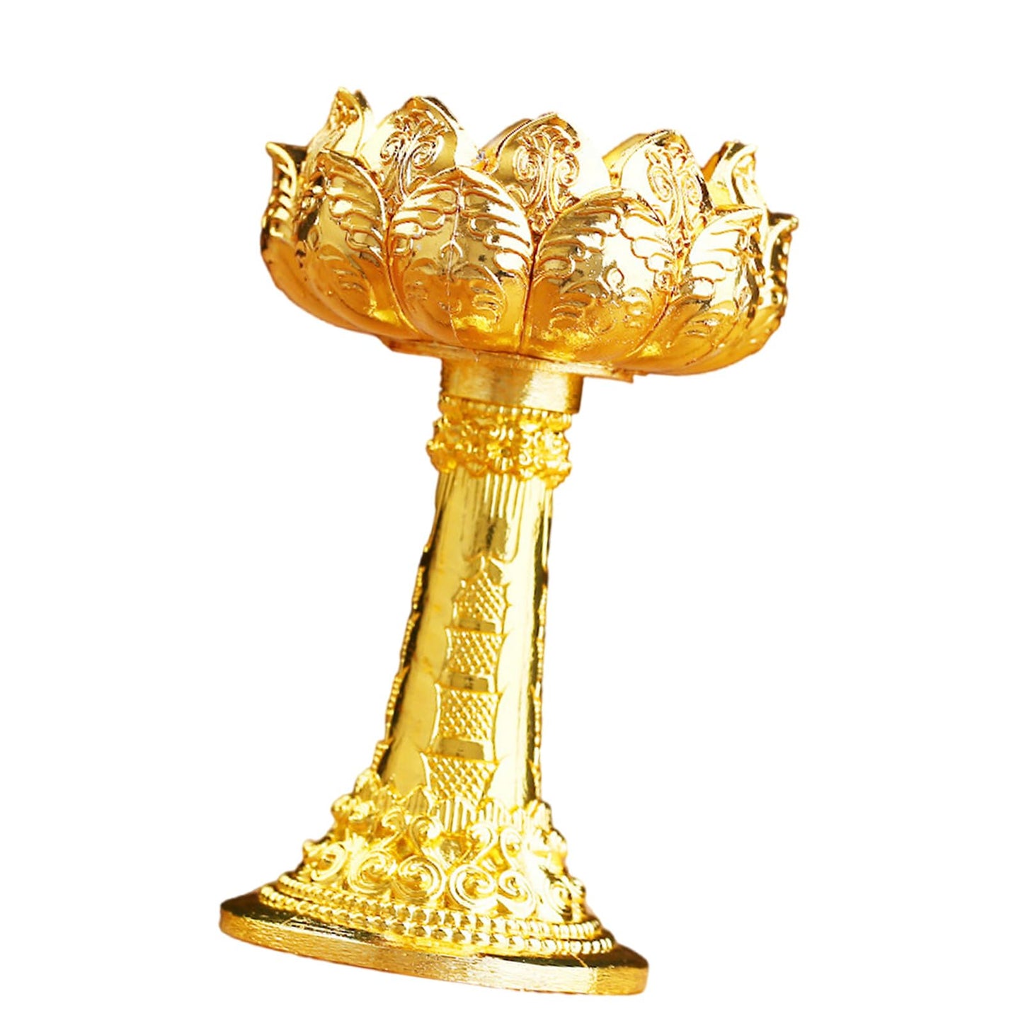 Iron Holder Lotuss Shape Candlestick Holder Table Centerpieces for Temples Kitchen Dining Table Housewarmings Lotuss Butter Lamp