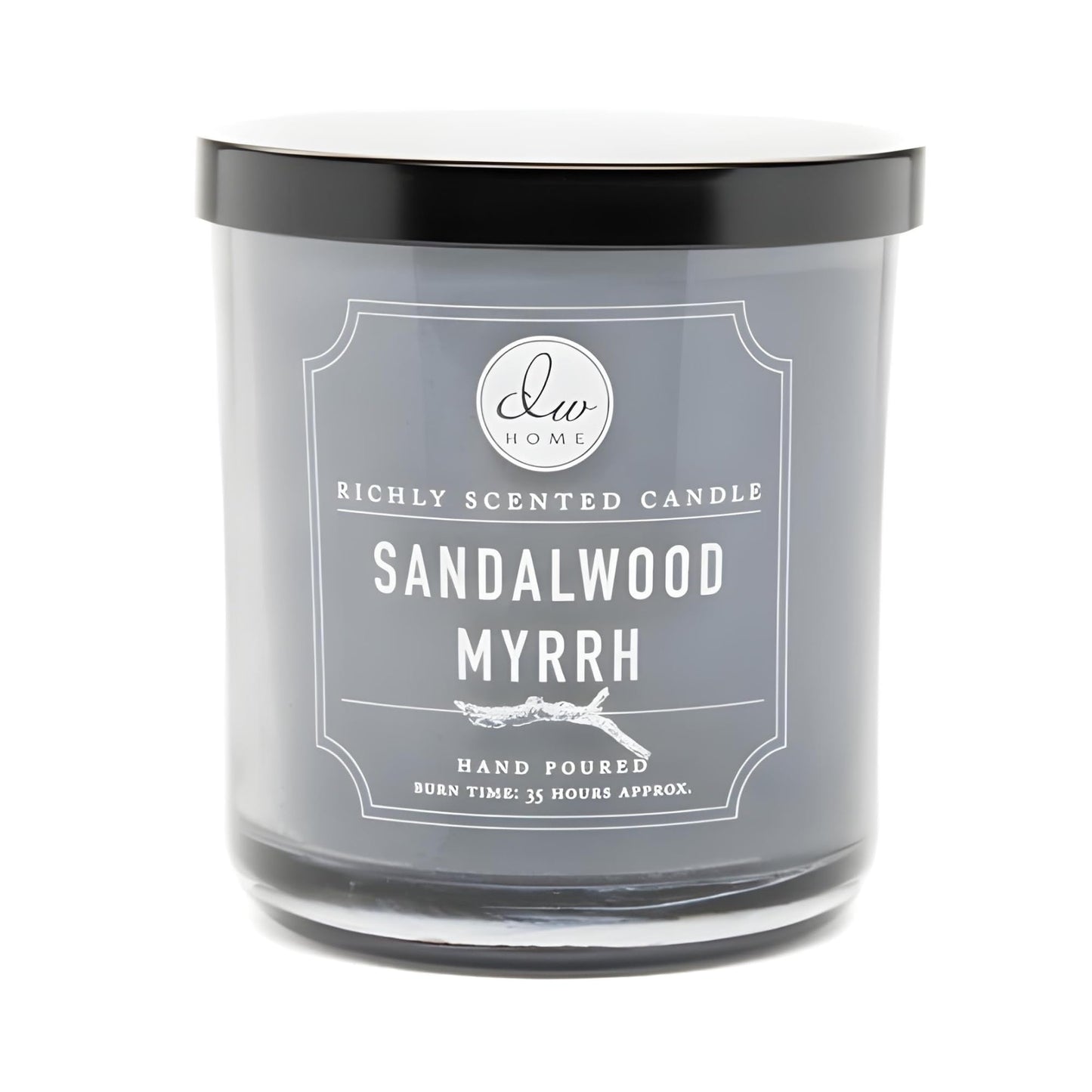 DW Home Sandalwood Myrrh Scented Candle for Home, 9 oz, Medium Single Wick Candle Jar, Up to 33H Burn Time, Luxury Scented Candle for Relaxation, Gifting, Home Decor