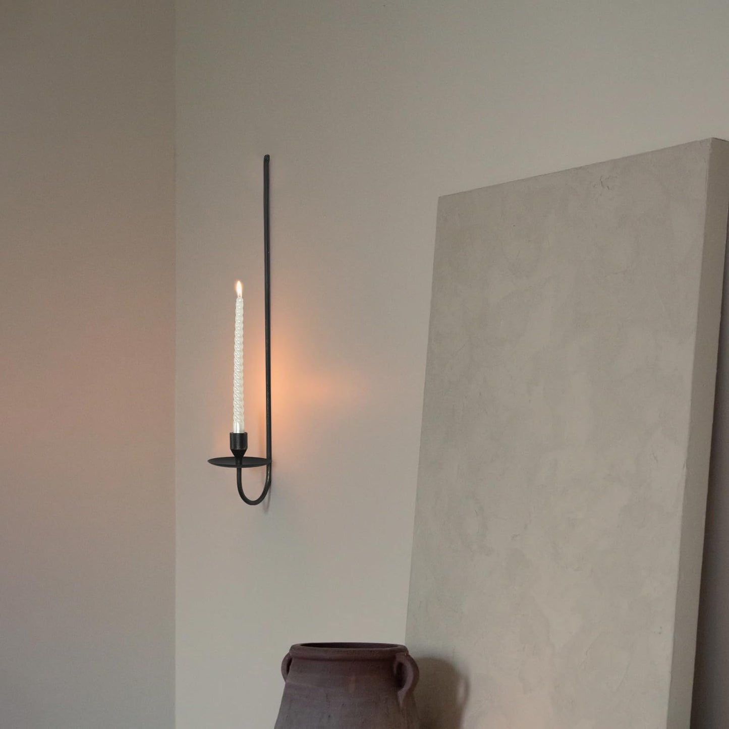 24.8" Iron Metal Wall Candle Sconce Holder, Set of 2 Wall Mount Candle Holders Modern Wall Candle Sconces Hanging for Living Room Farmhouse Fireplace Wedding