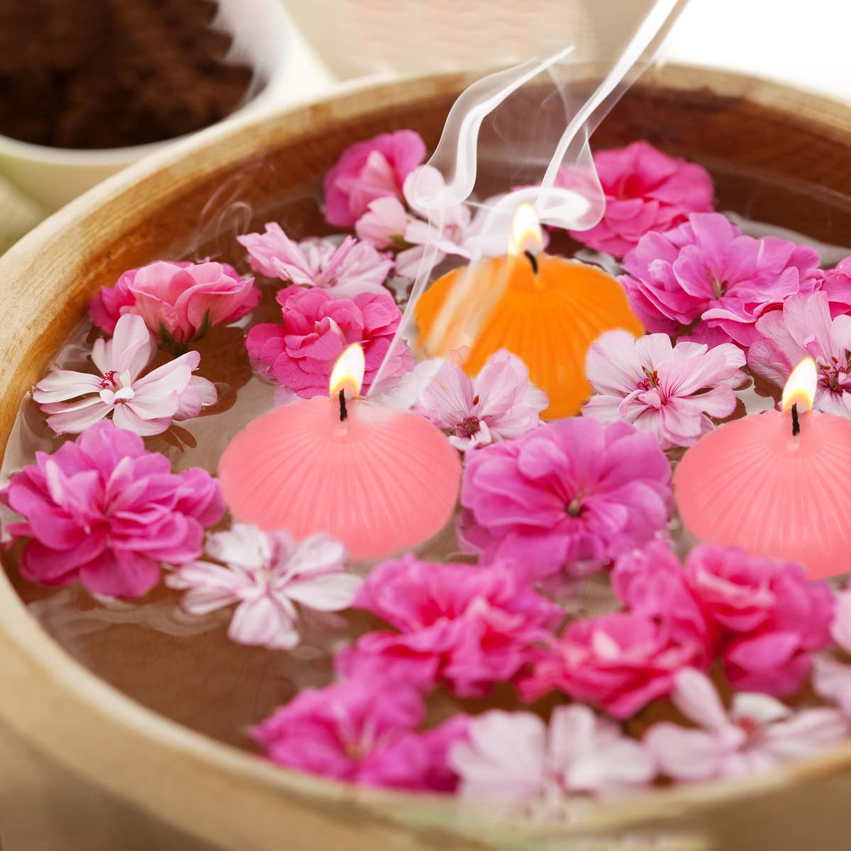 Pink Floating Candles for Cylinder Vases, 24 Pack 2 Inches Water Tealight Candles for Centerpieces at Wedding Dinner Party Spa Treatments