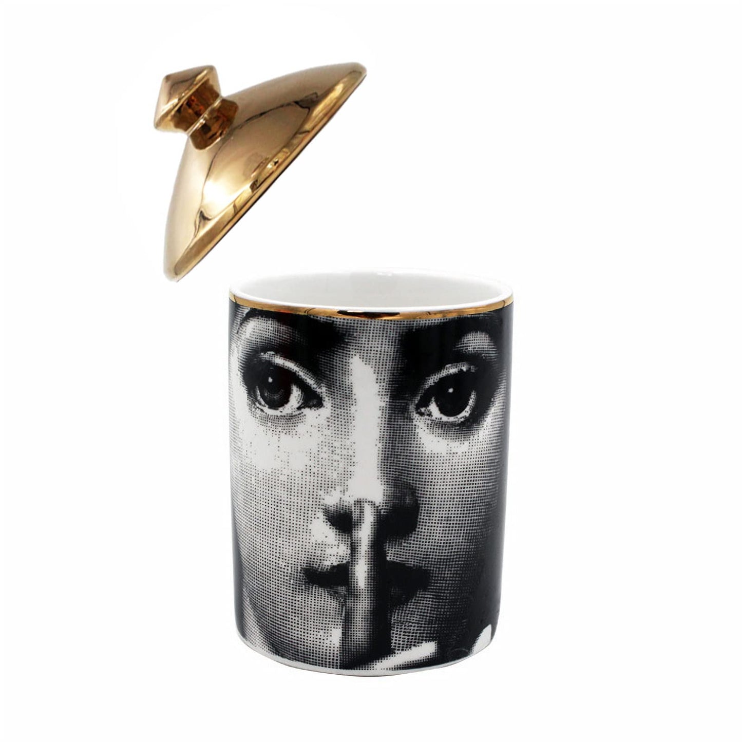 Big Eye Starry Sky Aromatherapy Candle Jar With Lid Ceramic Makecup Cotton Swab Holder Home Deocrative Bottler, Home Fireplace Kitchen Dining Decor For Living Room Knick Knacks Candle Holders (F7)