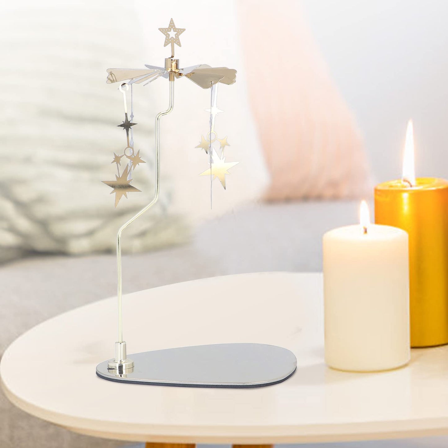 KooingTech 7.1in Spinning Candle Holder, Rotary Candle Holder, Chime Candle Holders Suitable for Party Decorations Photography Props Bars Cafes and Various Other Venues