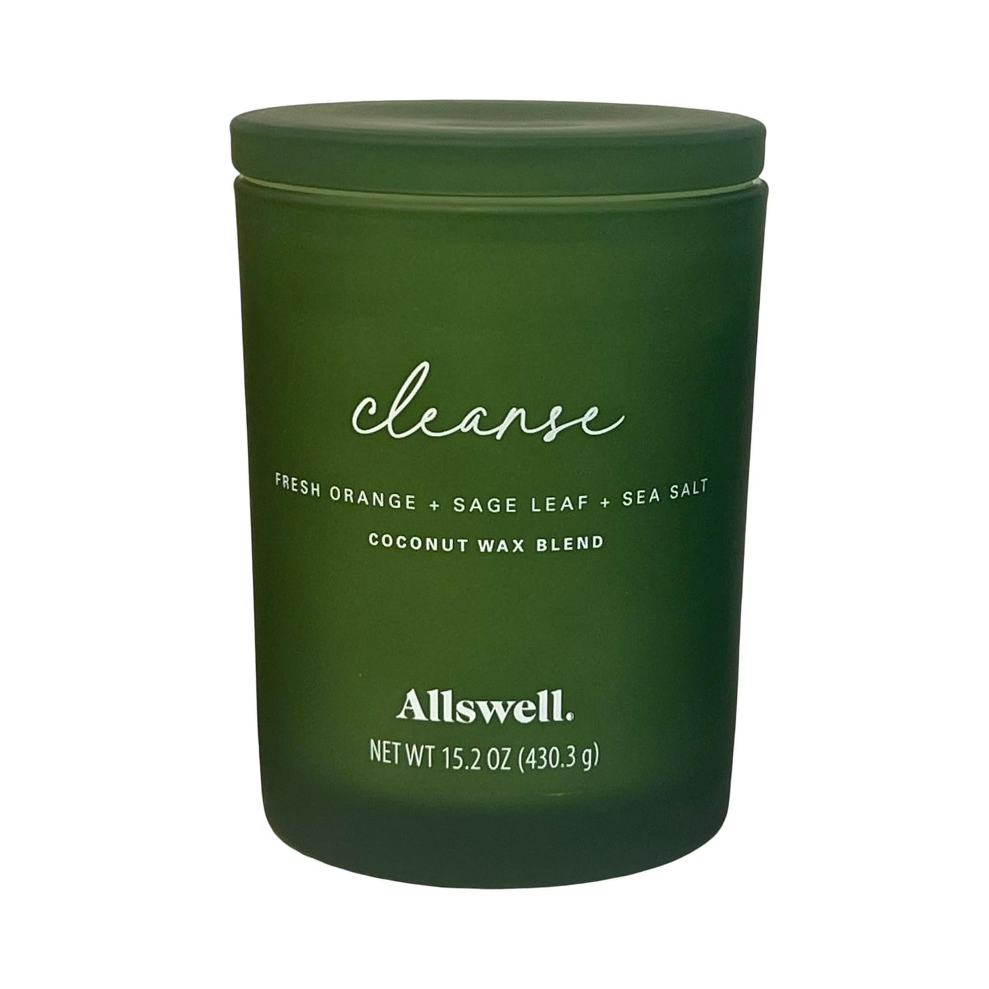Frosted Scented 2 Wick Candles AW (Cleanse (Fresh Orange + Sage Leaf + Sea Salt))