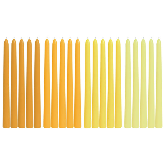 Viyffo 10 Inch Taper Candles-20 Pack Yellow, Unscented, Smokeless–Up to 8 Hour Burn – Long Tall Tapered Candlesticks for Wedding, Dinner, Holiday, Party, Home Decor Natural Color Series