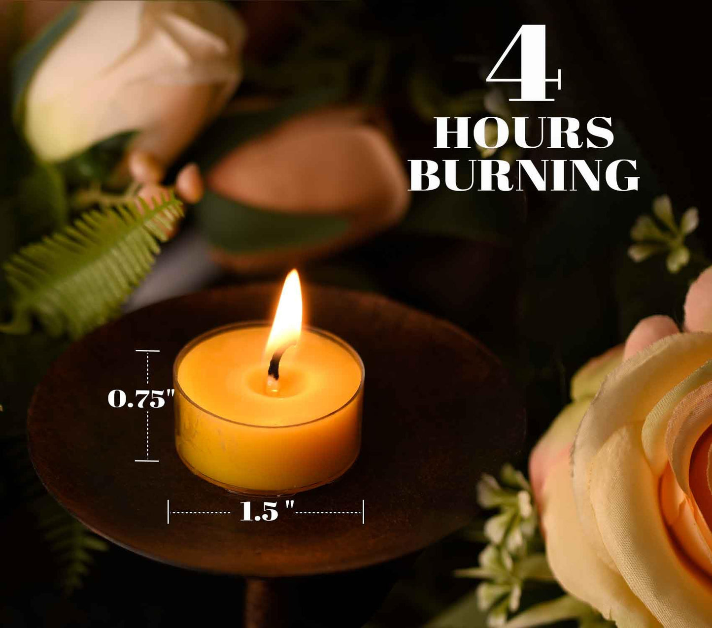 36 Pack Natural Yellow Pure Beeswax Tealight Candles - Clear Cup Organic Small Candle Unscent Smokeless Clean Burning