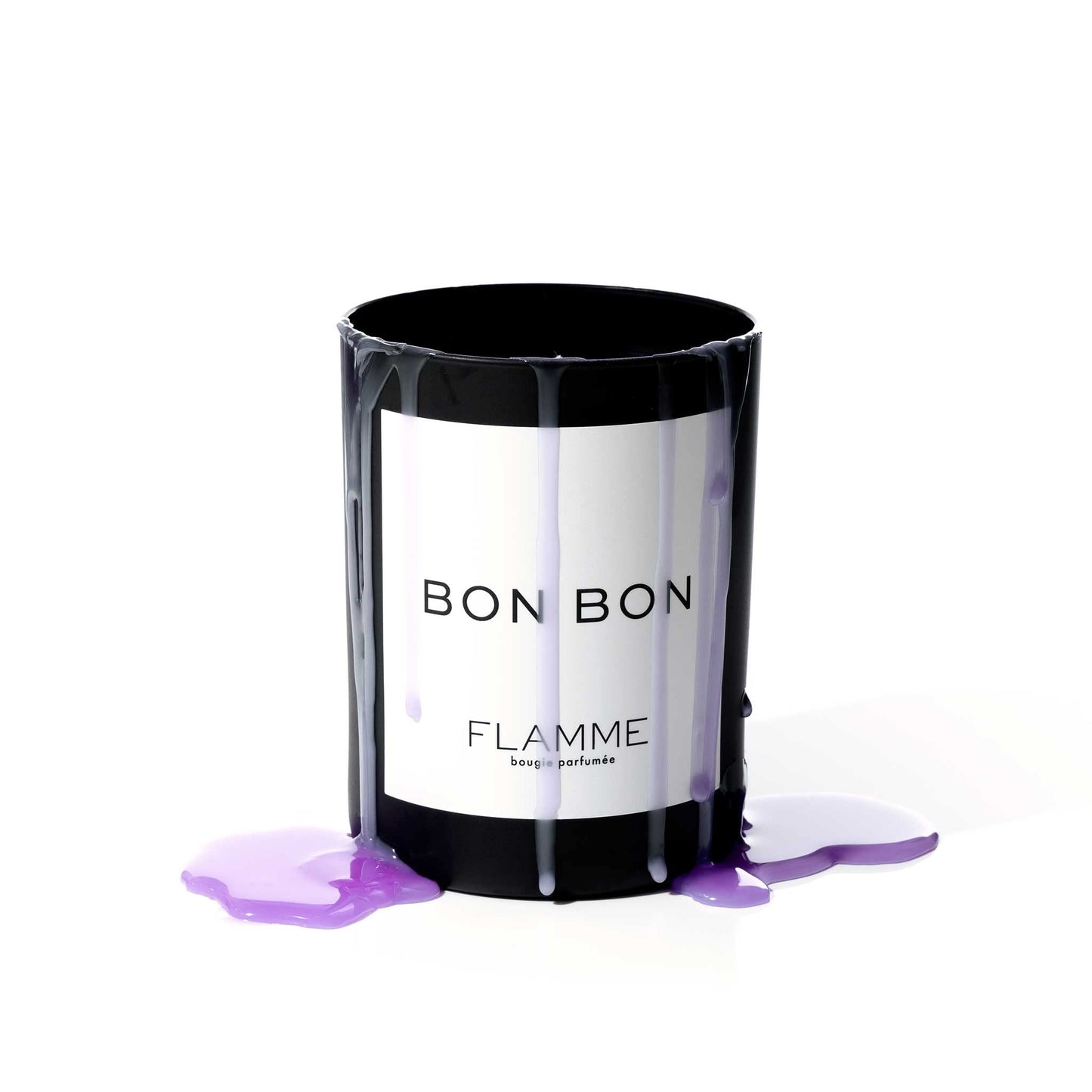 FLAMME Candle Co. Bon Bon | Macaron & Milk Musk Scent | 10 oz | 60 Hour Burn Time | Luxury Candle with Colored Wax | All Natural Soy