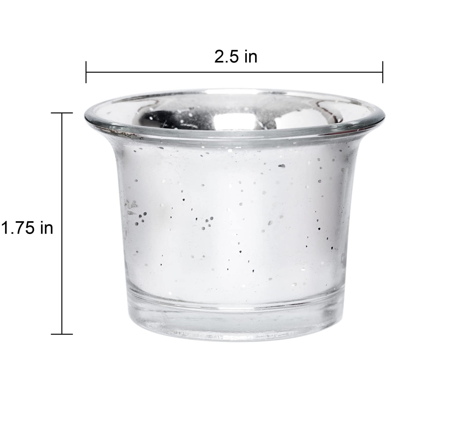 Hosley Set of 6 Metallic/Antique Finish Glass Candle Tealight Holders. Ideal Gift for Wedding Bridal Party Reiki LED Votive Tea Light Gardens O4 (Antique Silver)