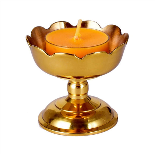 cfycfy987 Candelabra Classical Candle Holder Creative Flower Candlestick Table Decoration Zen Buddhist Temple Offering (Excluding Candles) Candle Sticks Holder