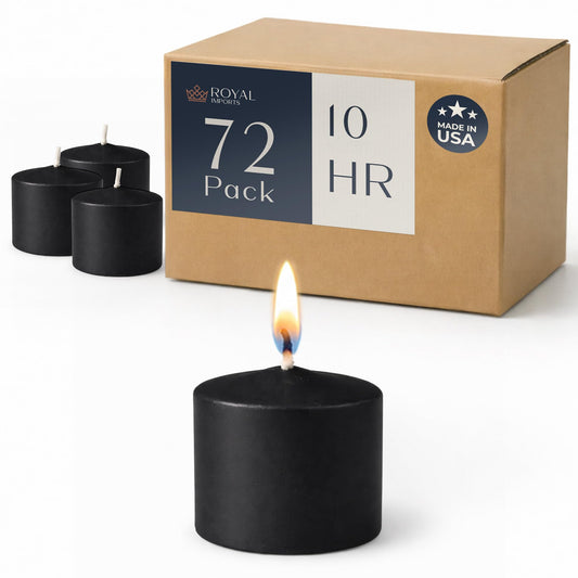 Royal Imports Votive Candles Unscented Candles for Wedding Centerpieces Black, Pack of 72 Dripless Wax for Parties, Aromatherapy, Devotional, Home Décor, Spas & Holiday Gifts