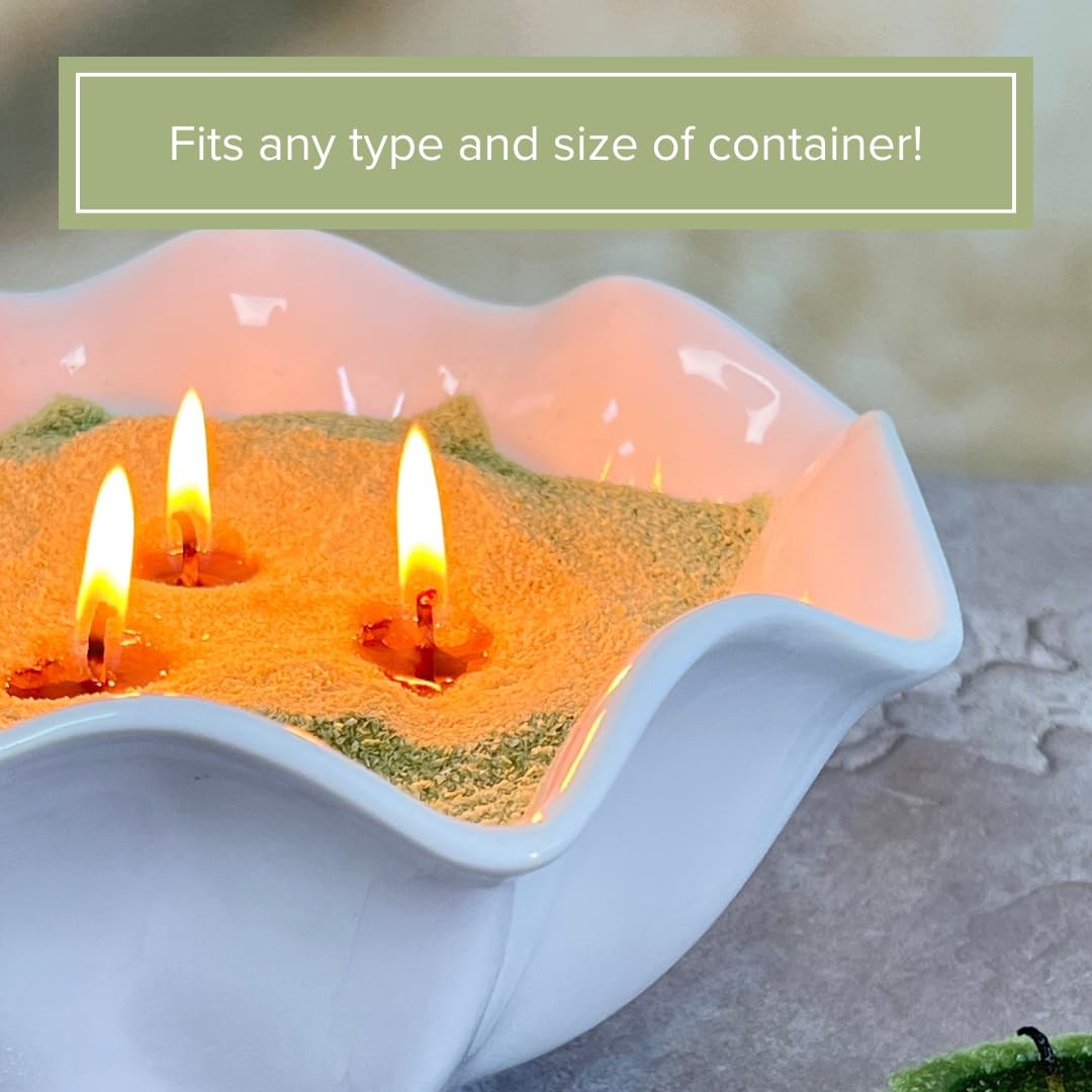 Simply Soson 1lb Green Unscented Sand Candles with Wicks, Pearled Candle, Powder Candle Wax, Refillable Pearl Candle with 10 Wicks for Candlemaking