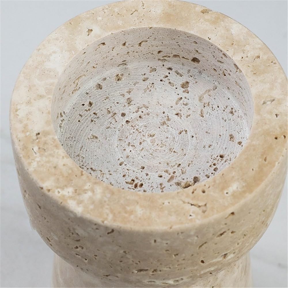 YUHUAWF Candle Holderss Retro Stone Aromatherapy Candle Holder Desktop Decoration Light Luxury Candlestick Decorative Candlestick(Small)