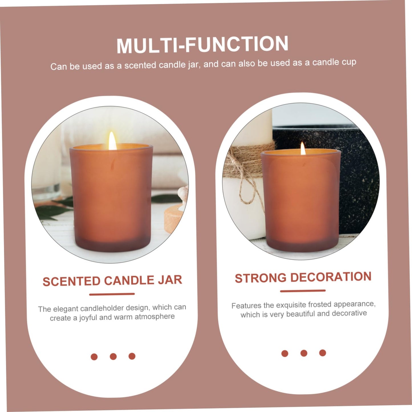 ABOOFAN 3sets Glass Candle Jar Marble Votive Holder Banquet Candlelight Dinner Supply