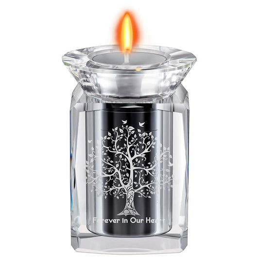 IFOLAINA Small Urn Tree of Life Mini Urns Crystal Ashes Cremation Keepsake Holder for Ashes Adult Male Human Pet Dog Remember Your Love One Lost