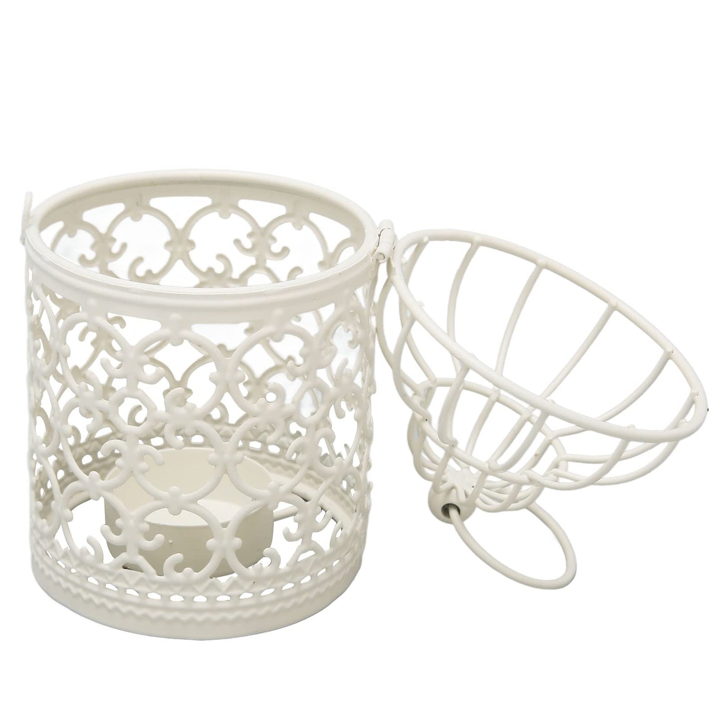 Tealight Lantern Hollow Pattern Decorative Metal Bird Cage Candle Holder for Dining Table Wedding Party