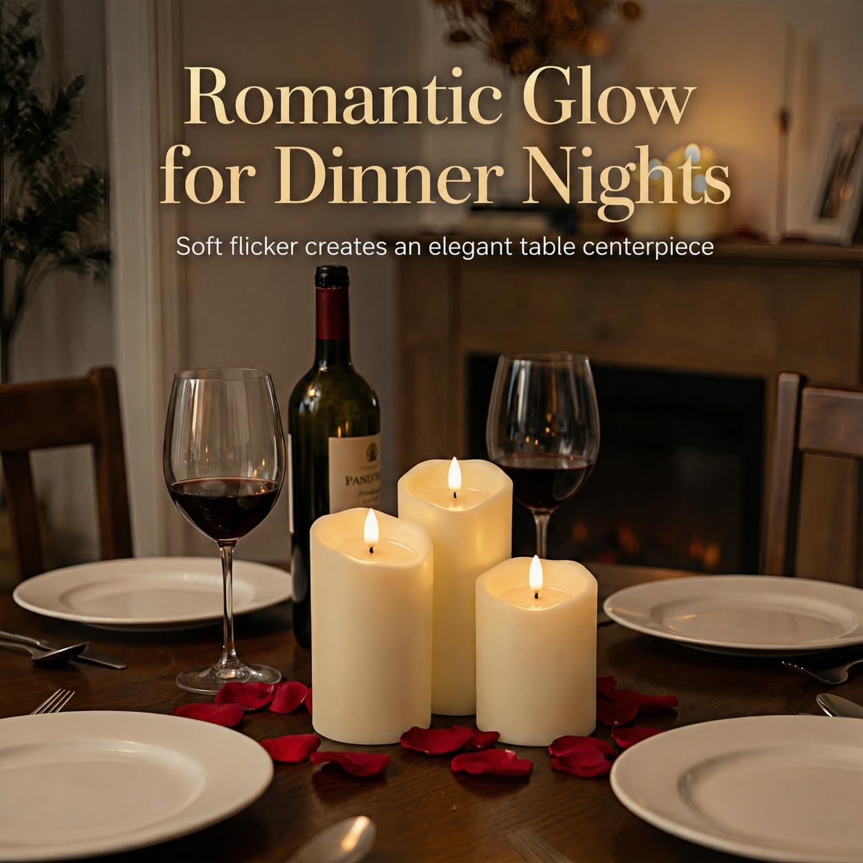 ANGELLOONG Flameless Candles with Remote, Flickering Battery Operated Pillar LED Candles with 4/5/6/8H Timer for Bridal Shower, Wedding Table Decor, Home Decor, Set of 3