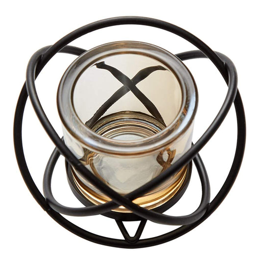 XILIN-1987 Candle Holderss Geometric Modeling Candlestick Romantic Minimalist Home Decoration Glass Candle Holder Ornaments Decorative Candlestick (Color : Black)