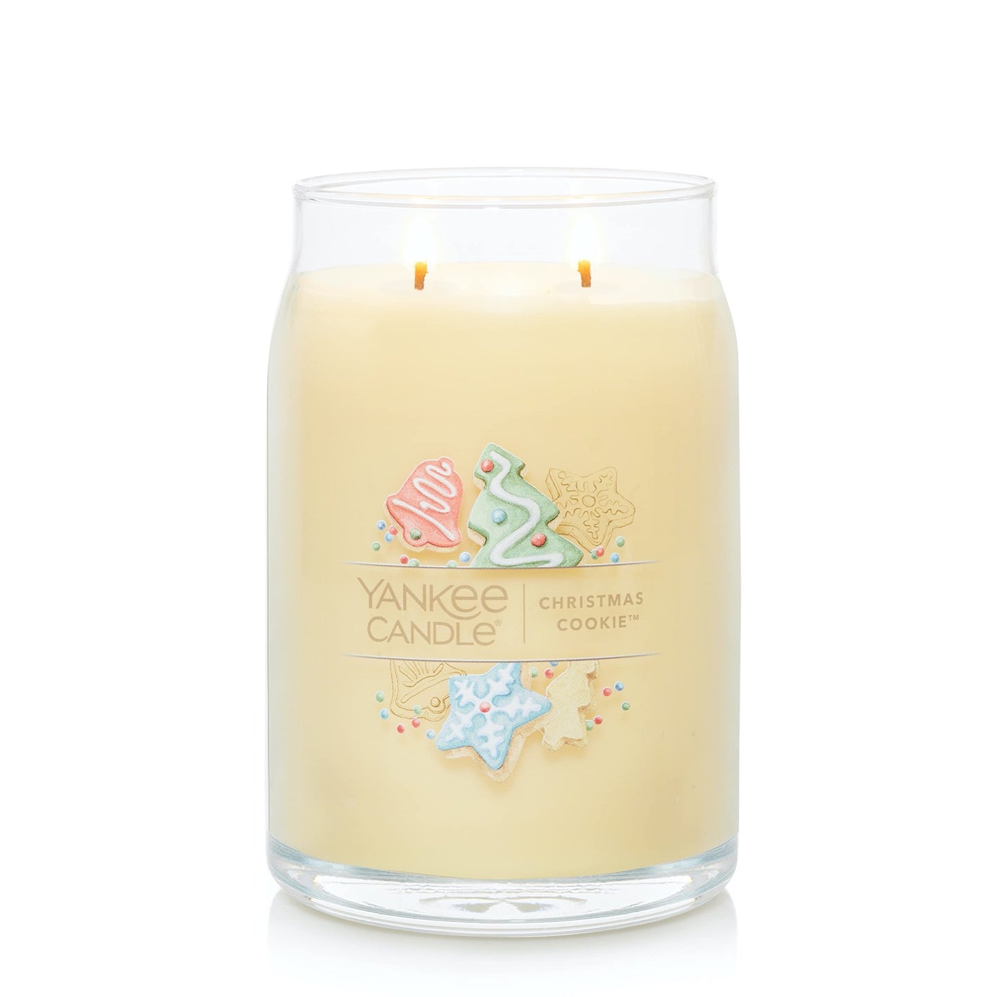 Yankee Candle Christmas Cookie Scented Signature 20oz Large Jar 2-Wick Candle Over 60 Hours of Burn Time Gifting Home Decor Vanilla Butter Scent