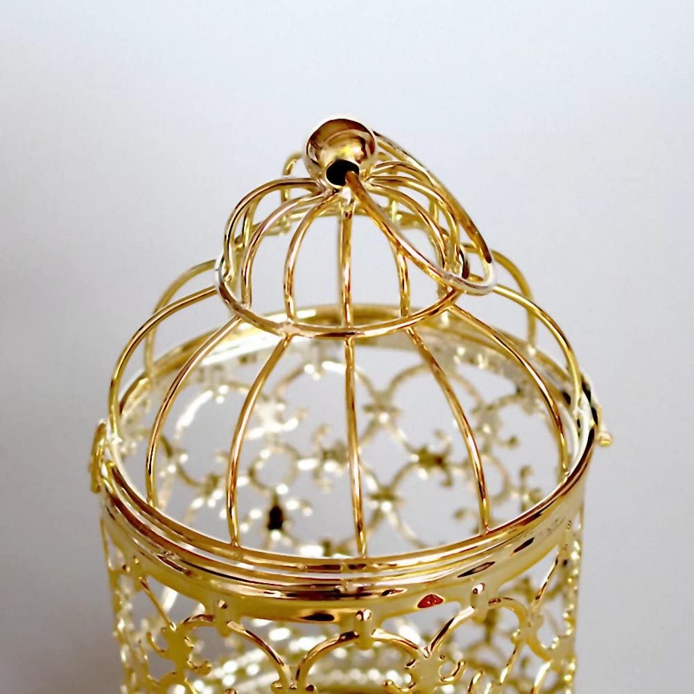 Metal Candle Holder Table Centerpiece Decorative Hollow Out Birdcage Iron Candlestick for Home Fireplace Wedding Holiday Decoration