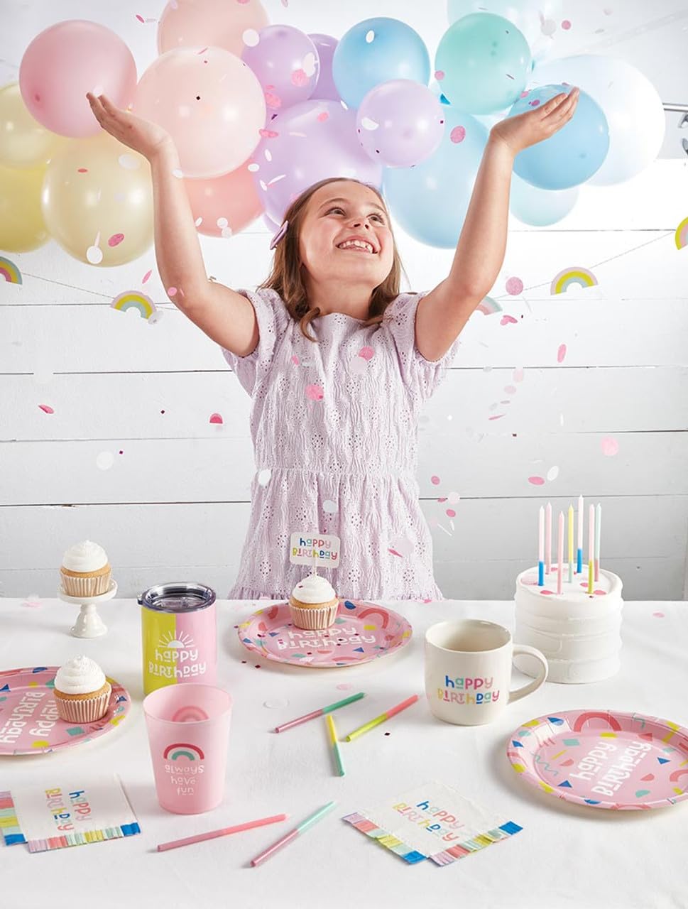 Slant Collections 16-Count Birthday Candles Colorful Cake Candle Pack, 5.5" Tall, Always Have Fun
