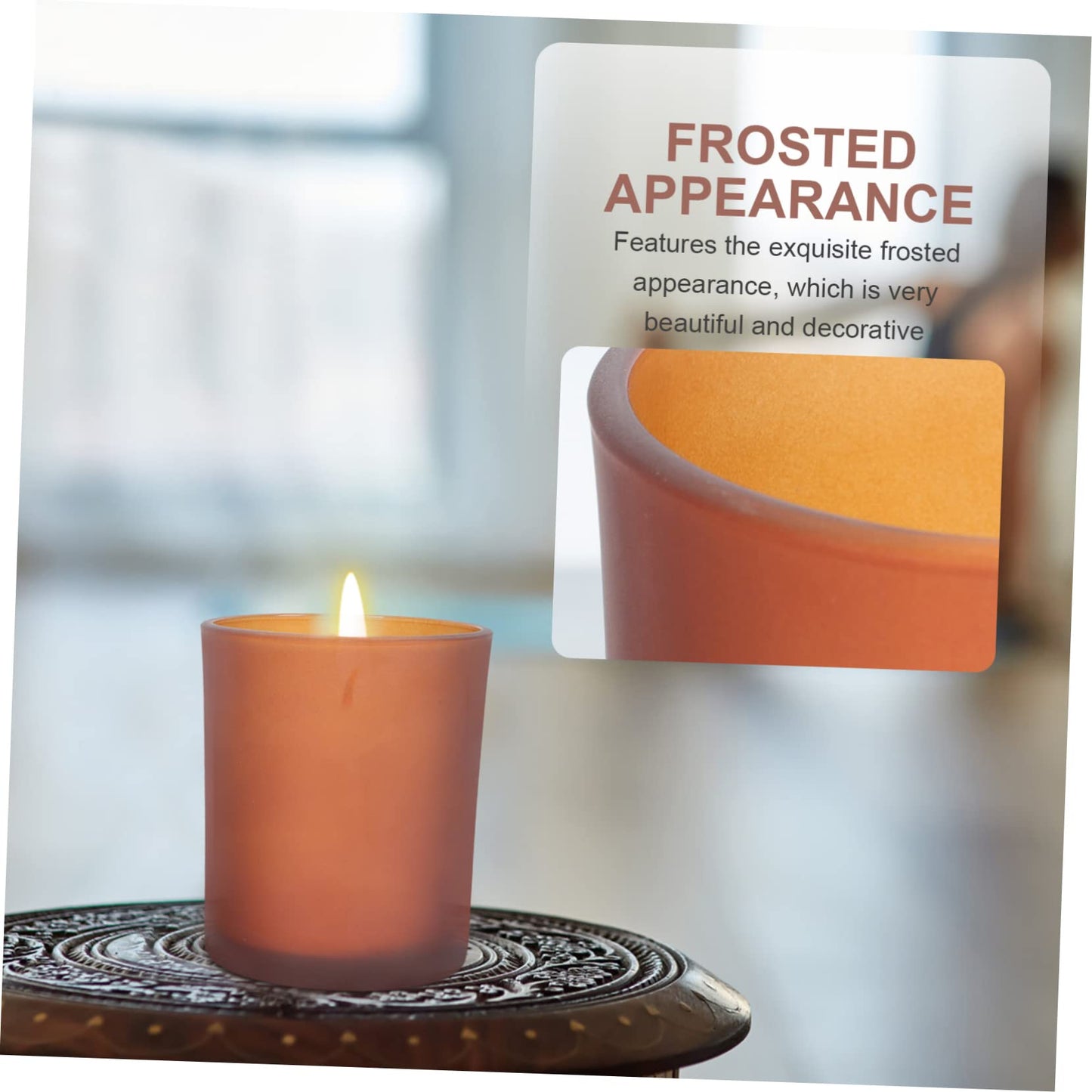 STOBAZA 3sets Nordic Style Glass Votive Candle Holder Frosted Design Heat Resistant Table Decor for Bedroom Living