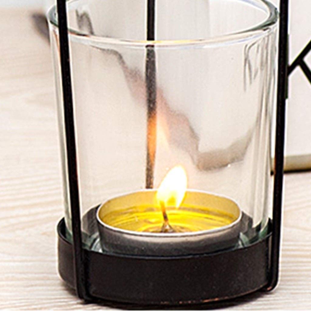 XILIN-1987 Candle Holderss Wrought Iron Glass Candlestick Creative Romantic Home Decoration Candle Holder Decorative Candlestick (Size : B02)